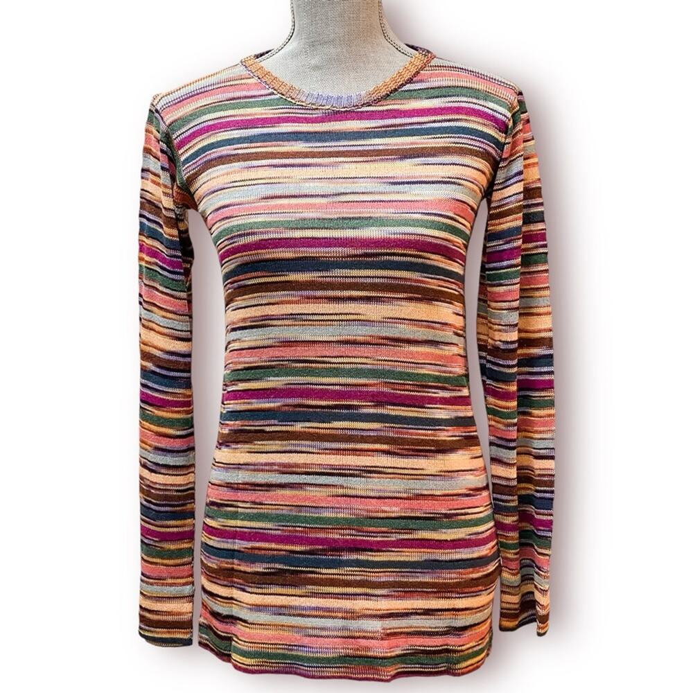 Incredible VINTAGE 1970s MISSONI for I. Magnin Space Dye Knit Long Sleeve Top